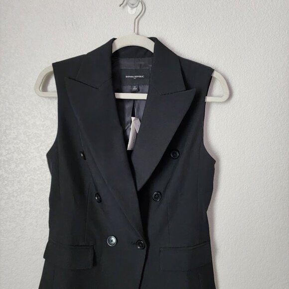 BANANA REPUBLIC Sculpted Suiting Vest in black NEW WITH TAGS size 0 - Picture 9 of 9